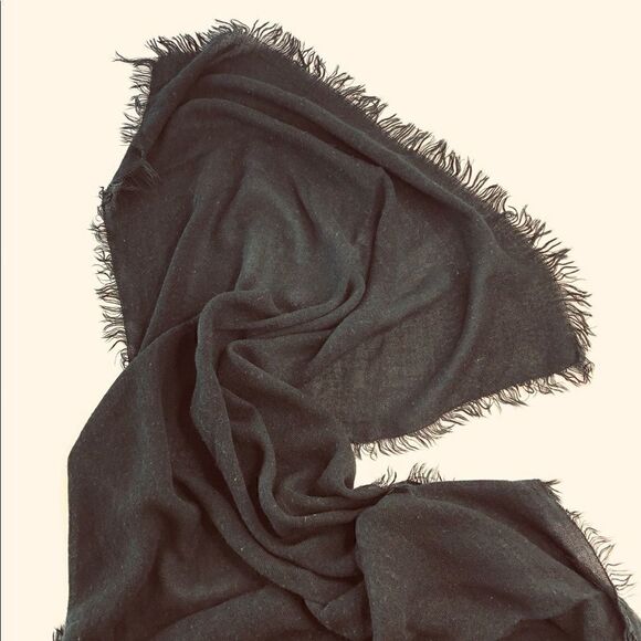 Set of (2)Scaves: Bossani Black Knit Scarf, Gray Tan Scarf - Picture 7 of 16